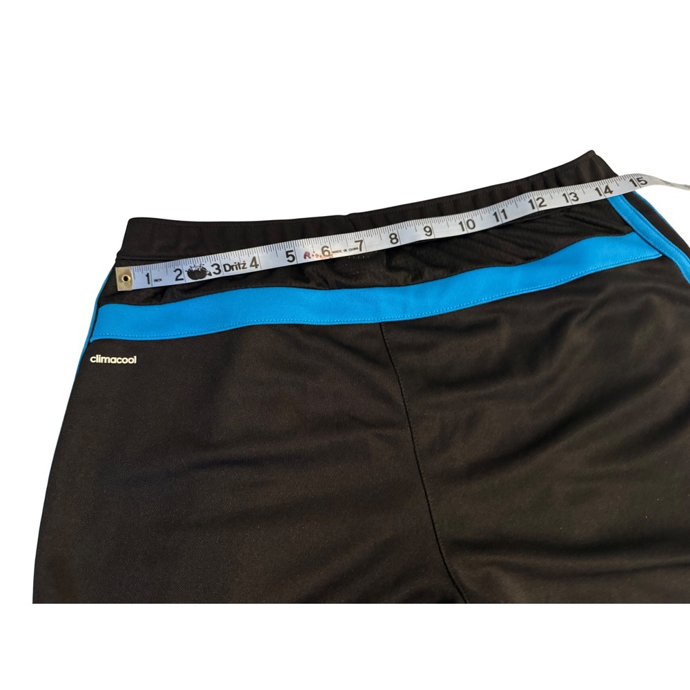 Adidas Womens Track Pants Black‎ Blue ClimaCool Athletic Zip Pockets Sz M - Picture 9 of 10